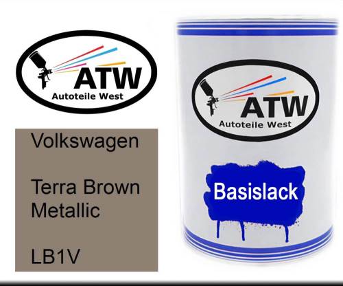 Volkswagen, Terra Brown Metallic, LB1V: 500ml Lackdose, von ATW Autoteile West.